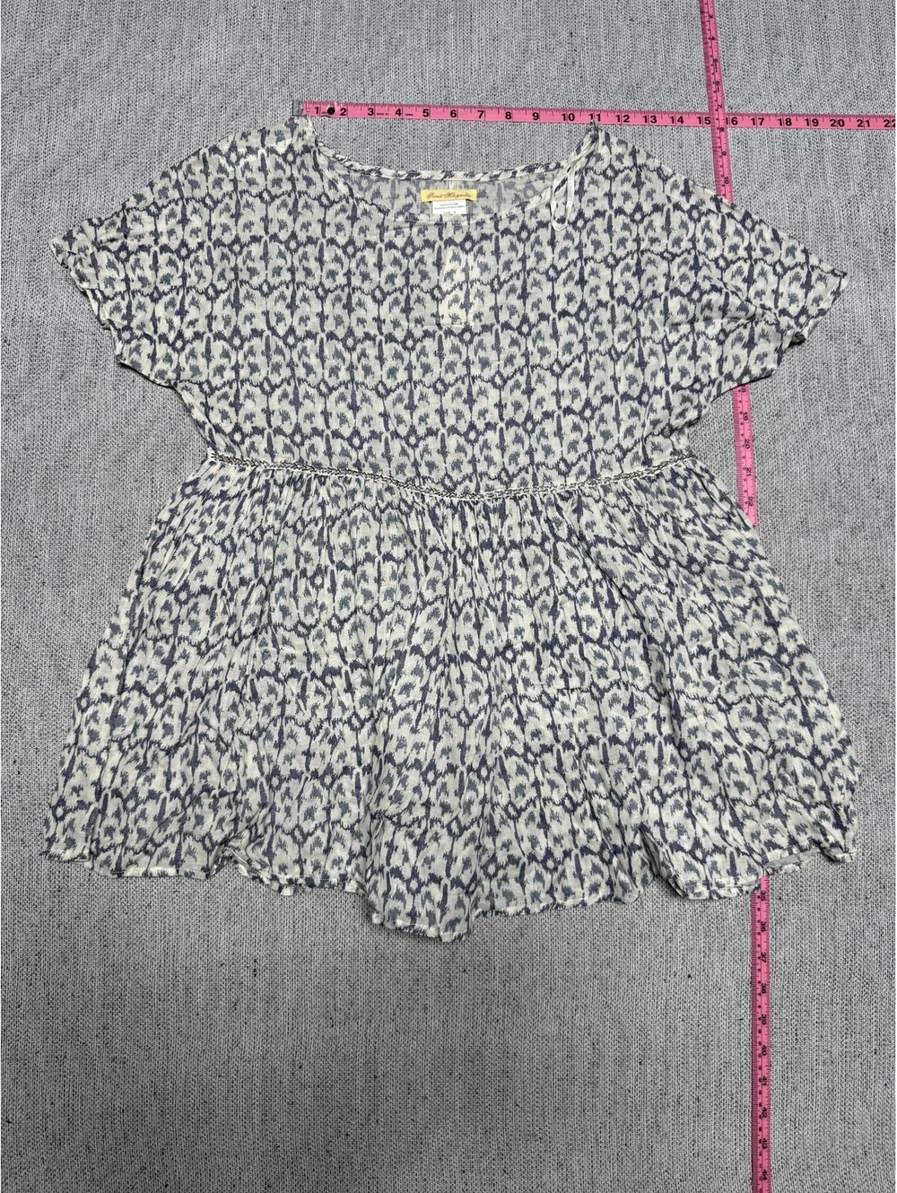 Sweet Magnolia Women's Short Sleeve Cotton Blouse Size S
